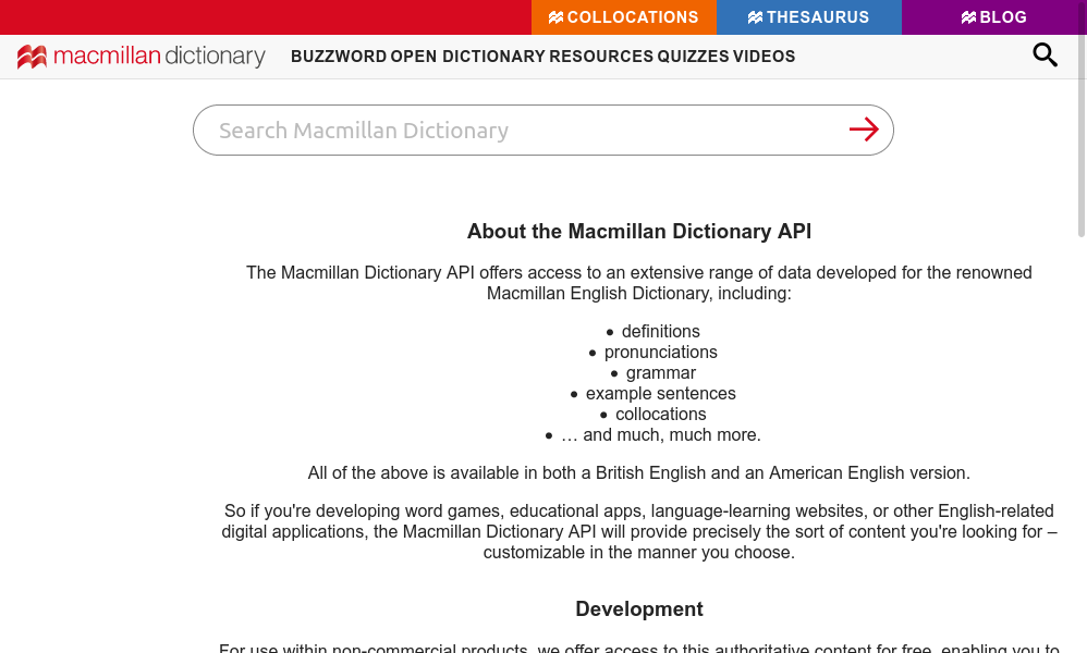 A Survey Of Dictionary APIs